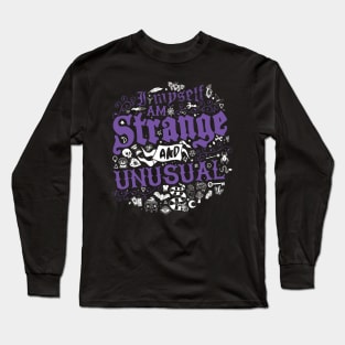 Strange and Unusual - Vintage Distressed Occult Witchcore Typography Long Sleeve T-Shirt